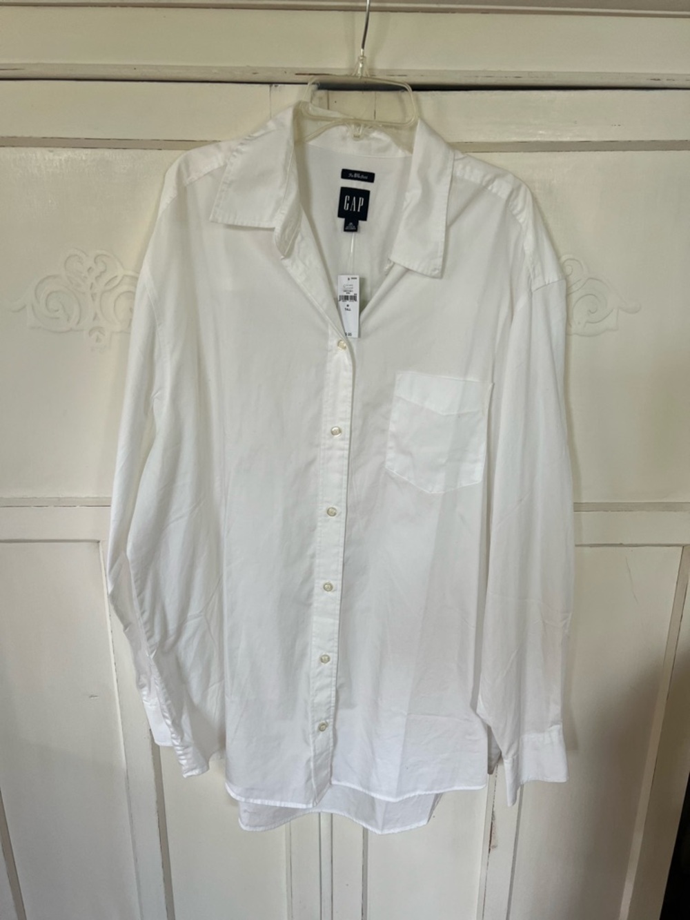 NWT GAP The Big Shirt White Oxford Shirt Size: Medium Tall - Picture 4 of 7